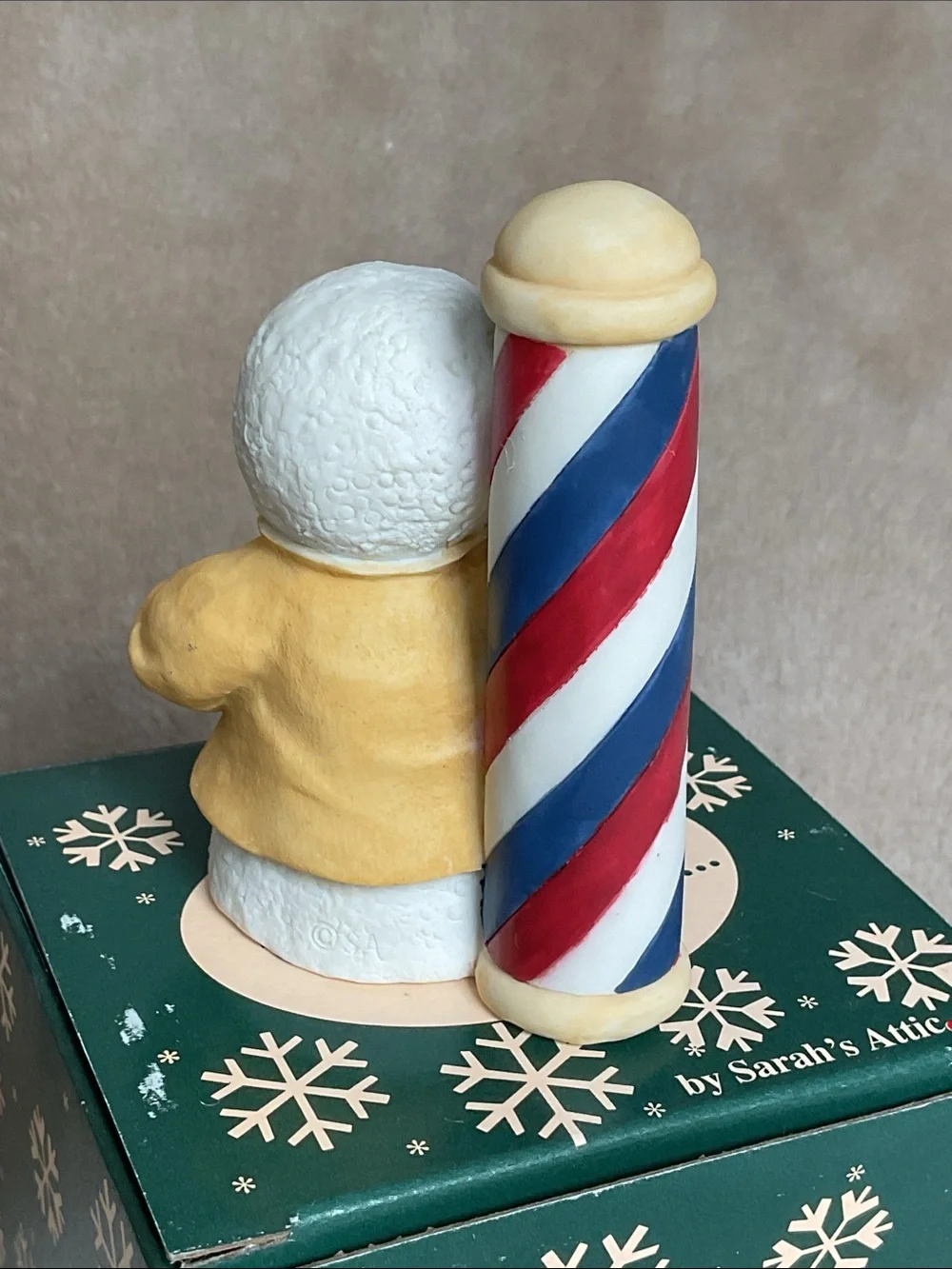 Snowbonders 'At Work' Barber Snowman Figurine by Snowonders